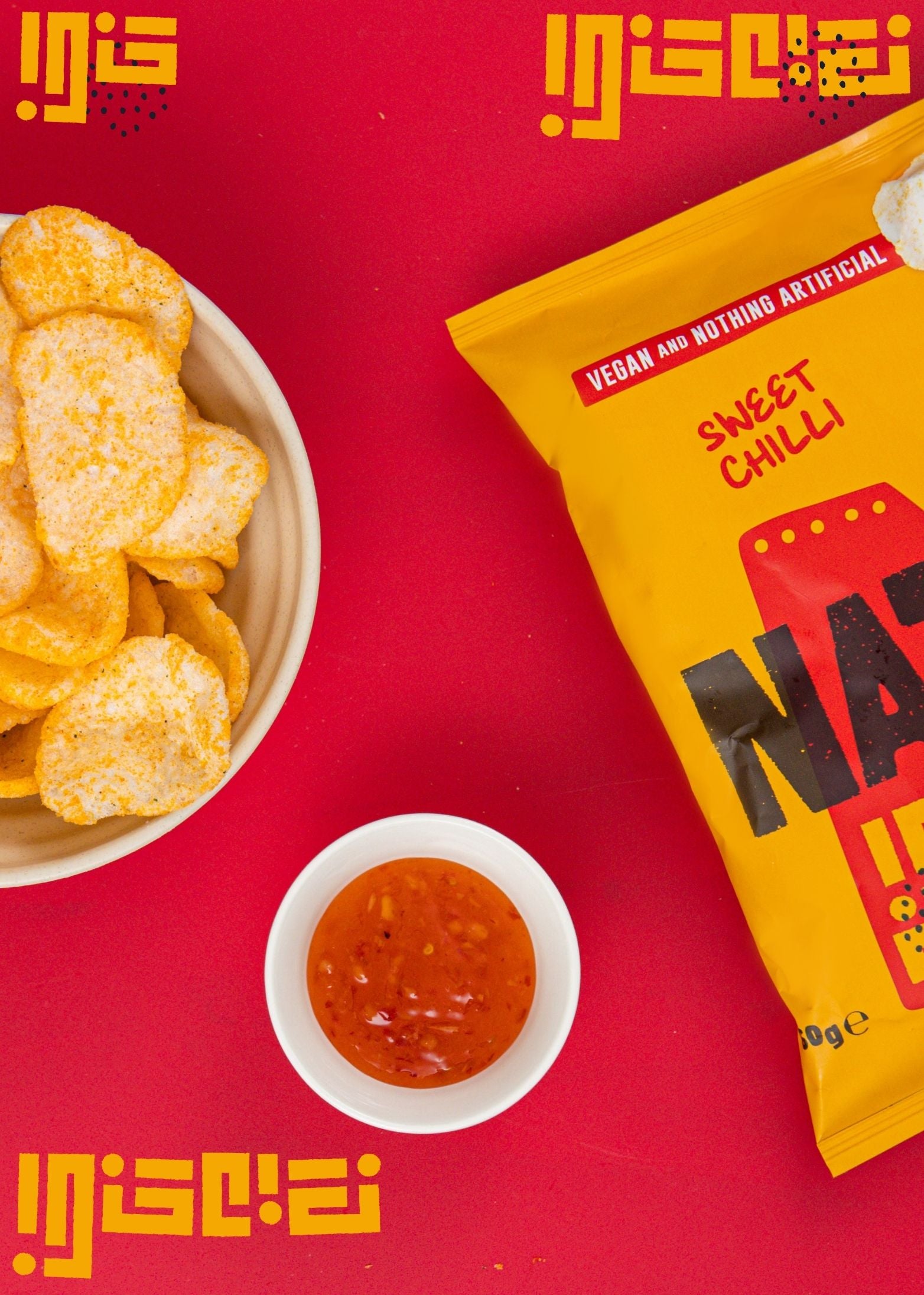 Vegan prawn crackers in original prawn flavour and sweet chilli. A light and crunchy snack for dinner or lunch. Vegan, vegetarian, gluten free, under 99 calories, less fat than crisps and natural. Enjoy with a meal, dip or takeaway. Free delivery over £20